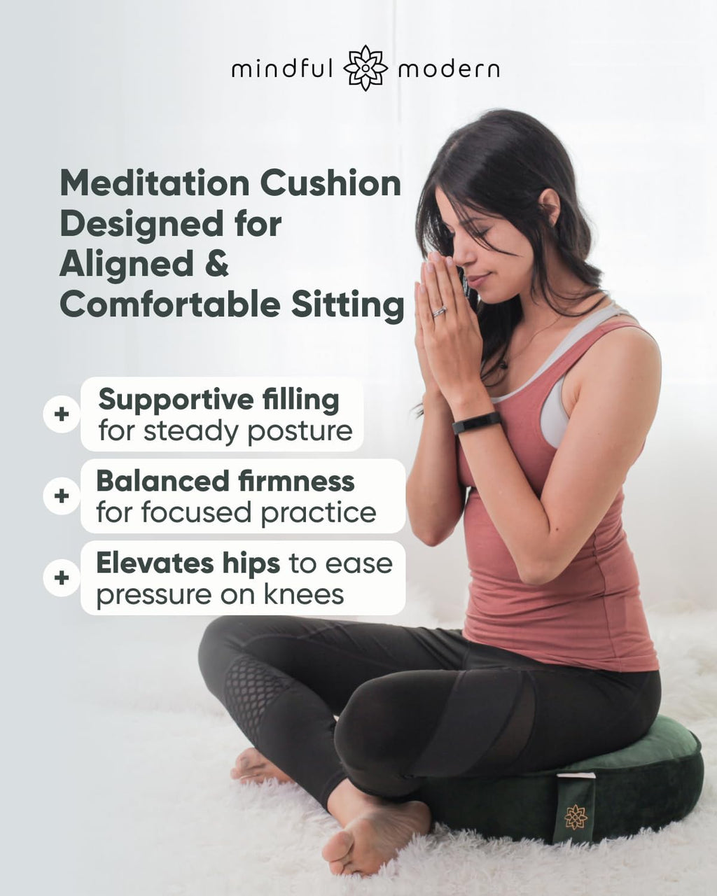Mindful Modern Velvet Round Zafu Cushion