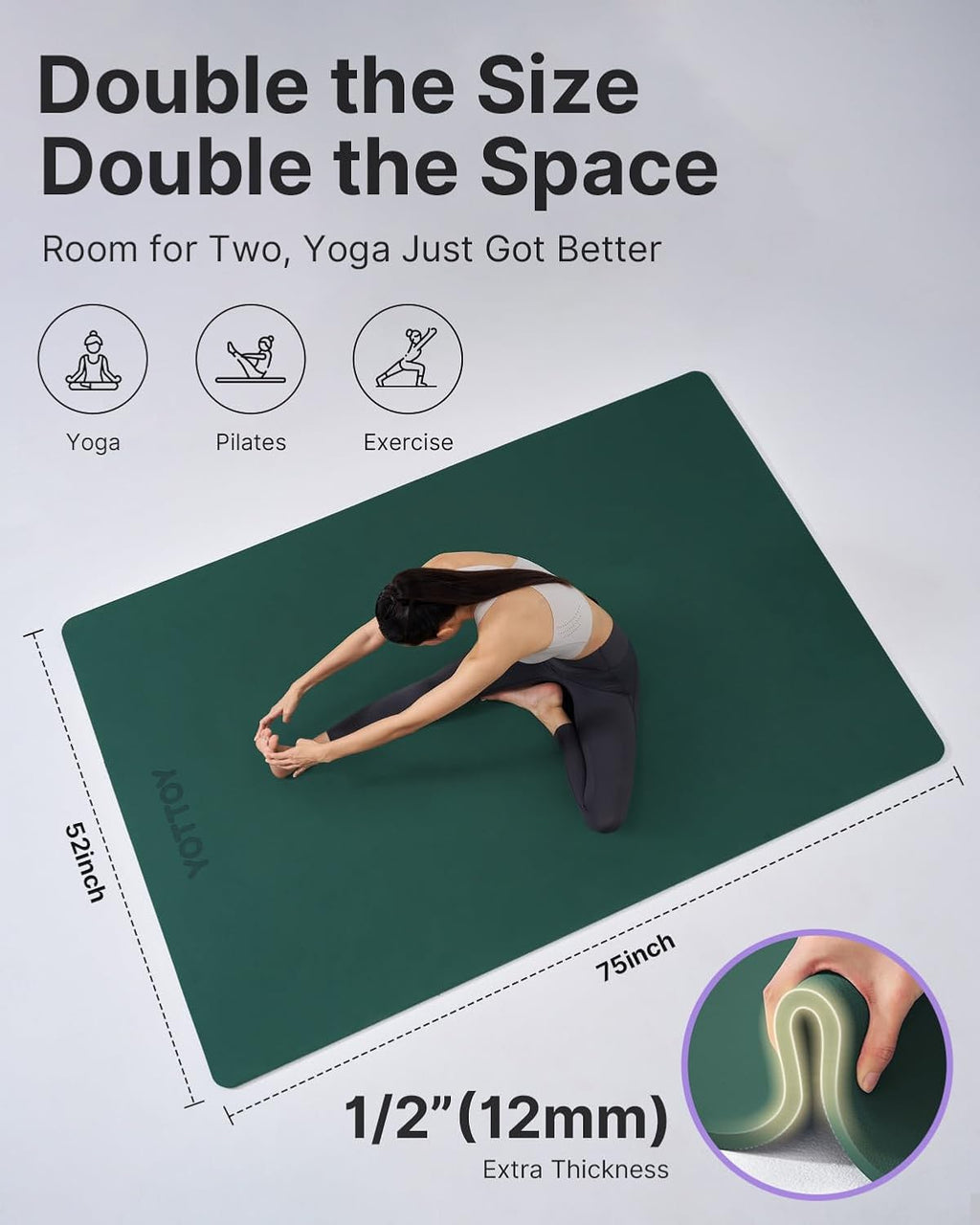Extra Wide Non Slip TPE Yoga Mat