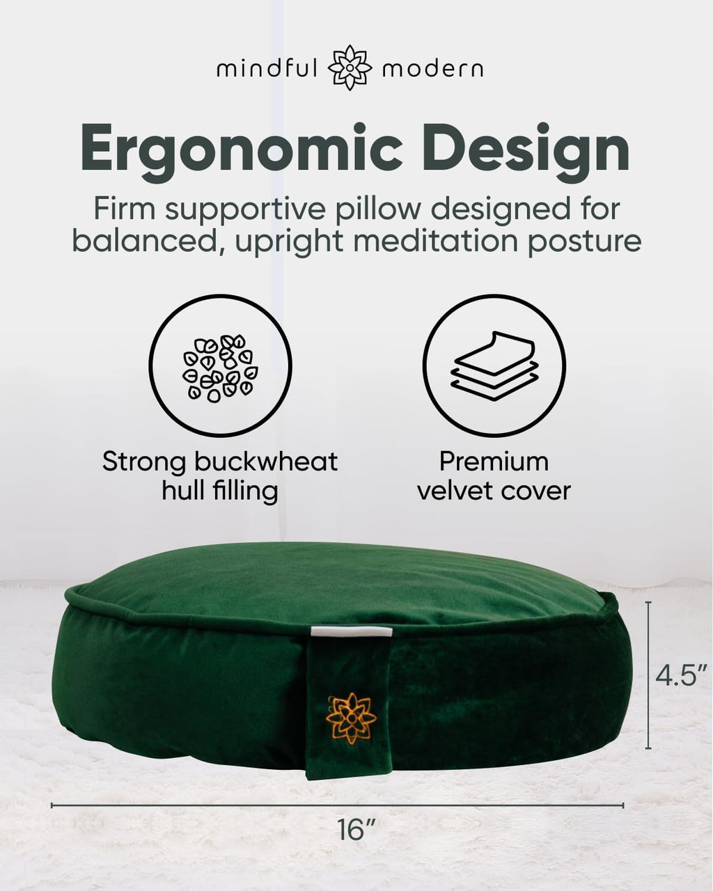 Mindful Modern Velvet Round Zafu Cushion