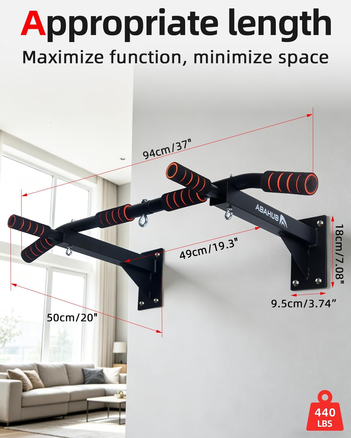 Abahub Multi Grip Wall Pull Up Bar