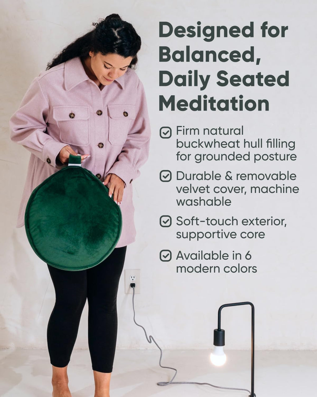 Mindful Modern Velvet Round Zafu Cushion