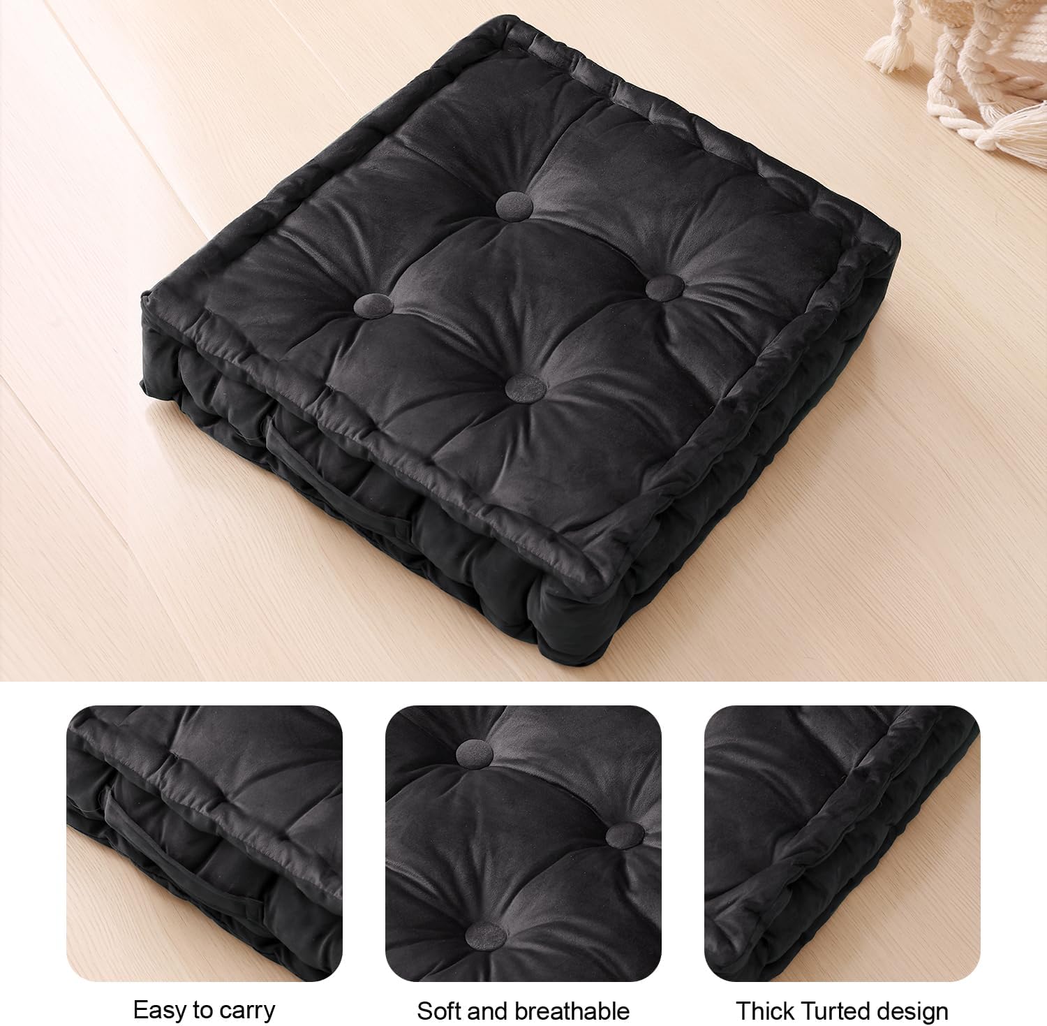 Square Memory Foam Floor Meditation Pillow