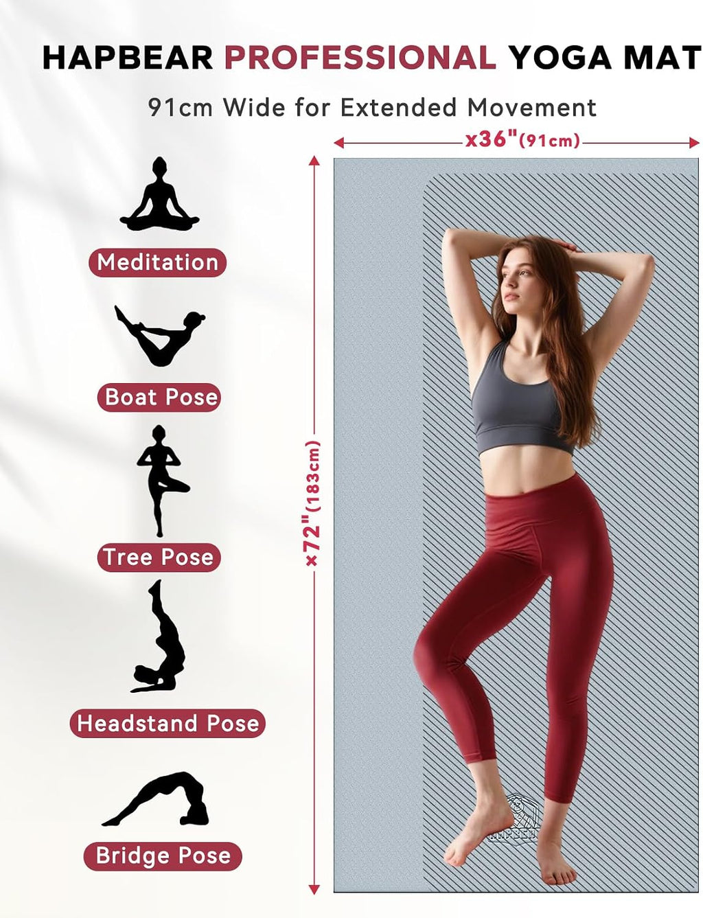 Large Dual Color PVC Yoga Mat