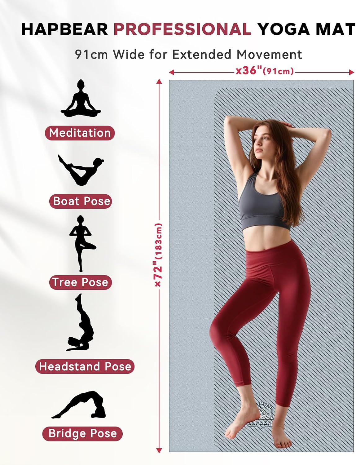 Large Dual Color PVC Yoga Mat
