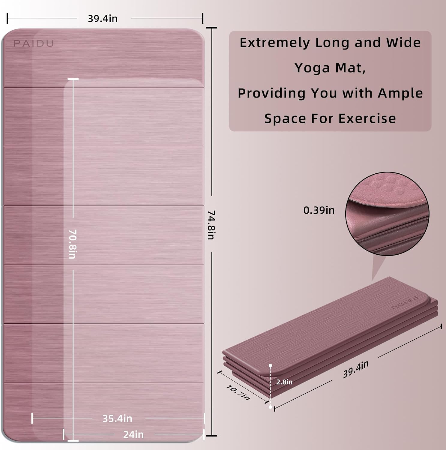 Foldable Non Slip TPE Yoga Mat