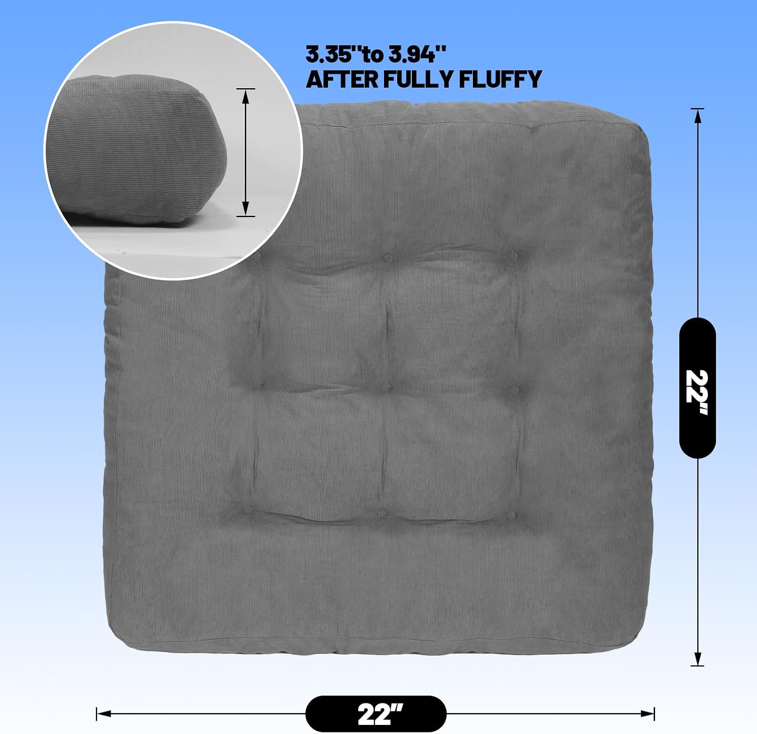 Square Corduroy Meditation Pillow Set