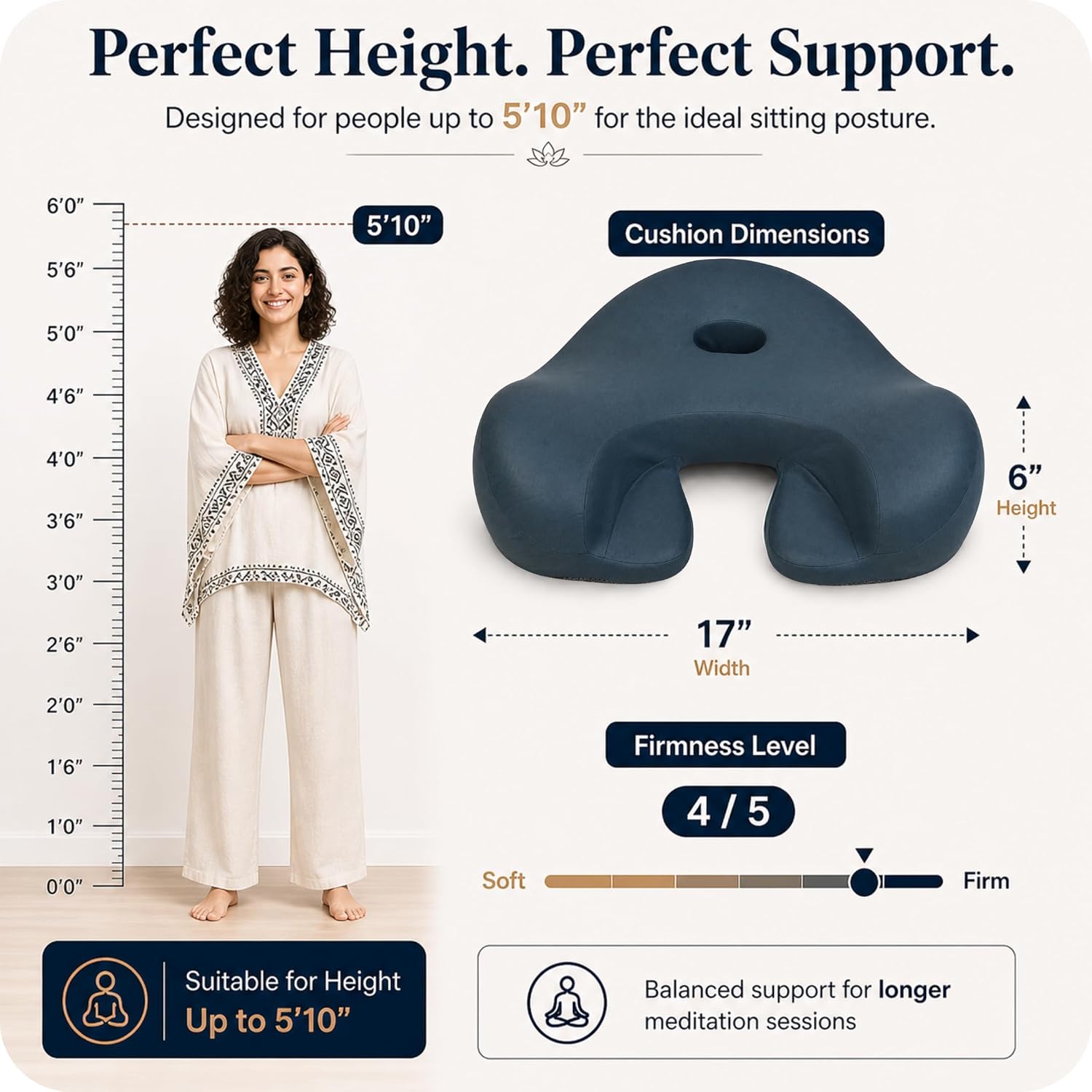 Ergonomic Meditation Cushion with Foot Rest