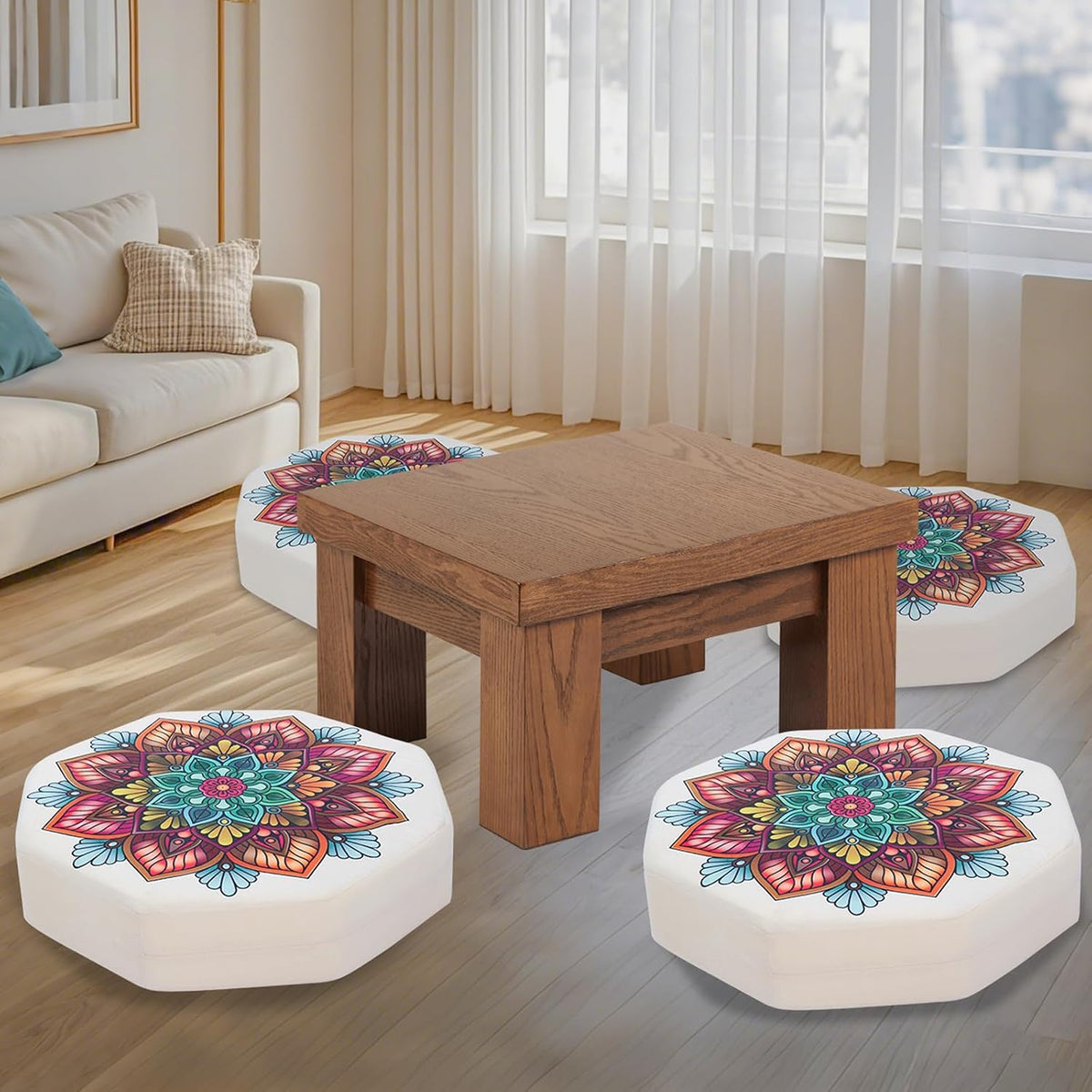 Velvet Mandala Memory Foam Floor Pillow
