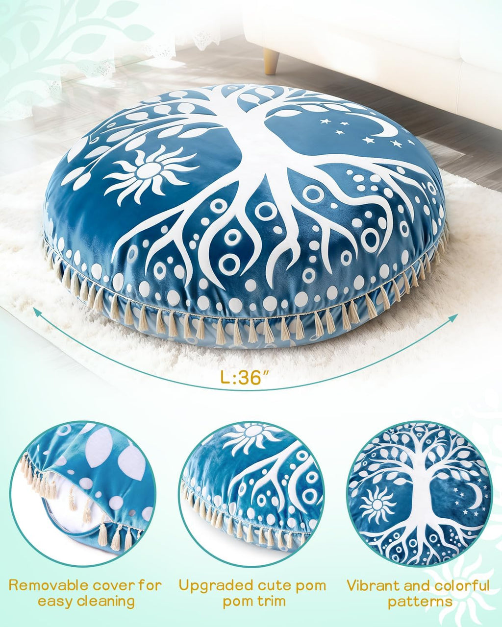 Hihealer Velvet Meditation Cushion