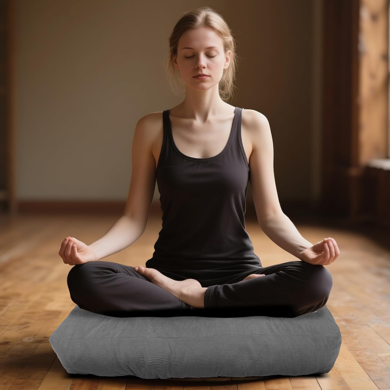 Square Corduroy Meditation Pillow Set