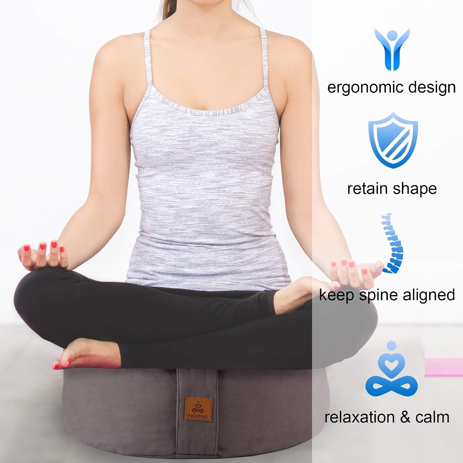 Round Buckwheat Zafu Meditation Cushion