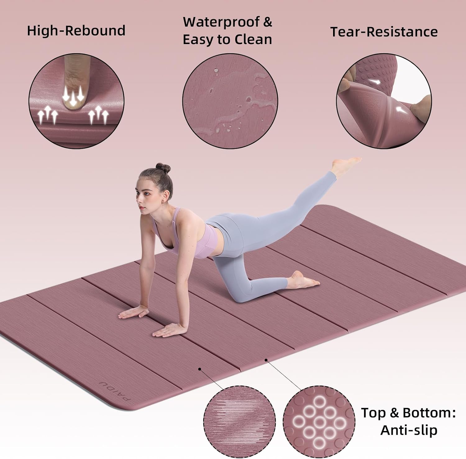 Foldable Non Slip TPE Yoga Mat