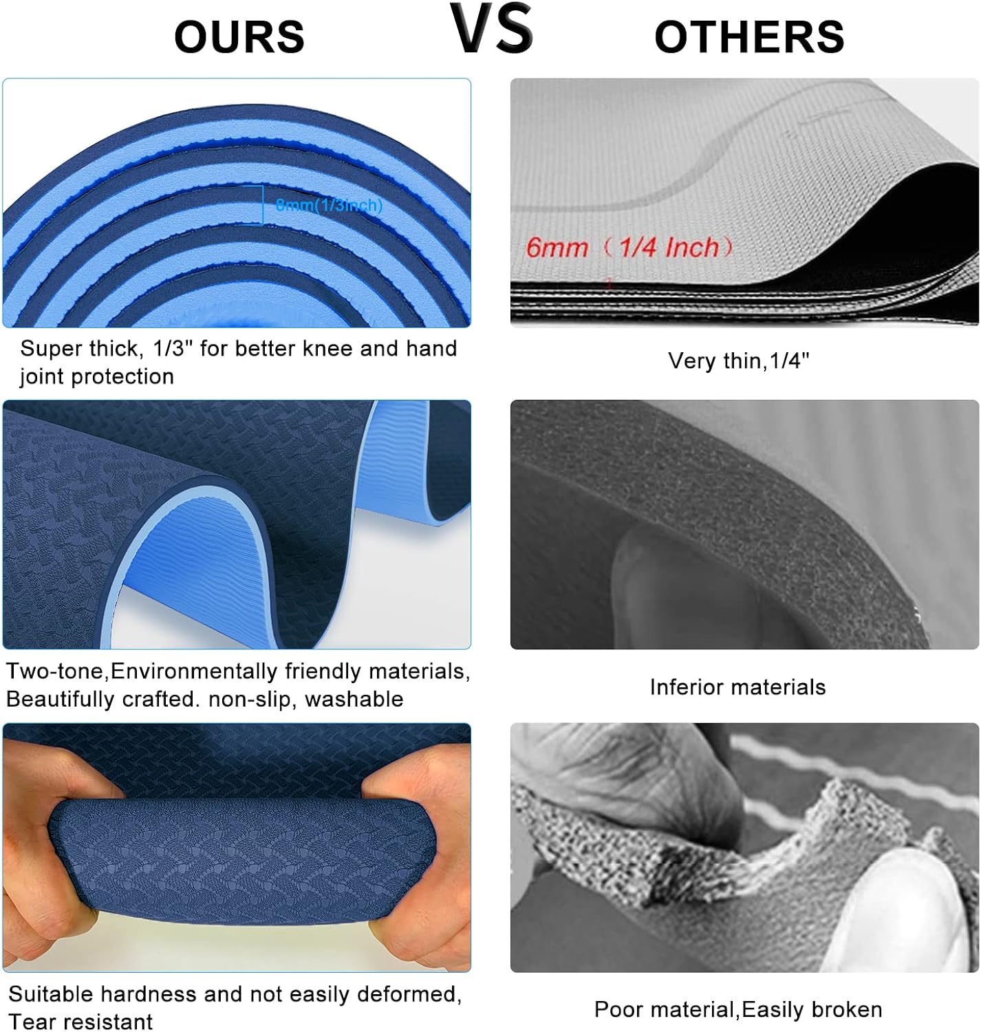 Eco-Friendly Non Slip TPE Yoga Mat