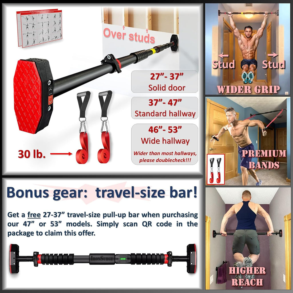 No Screw Doorway Pull Up Bar Set