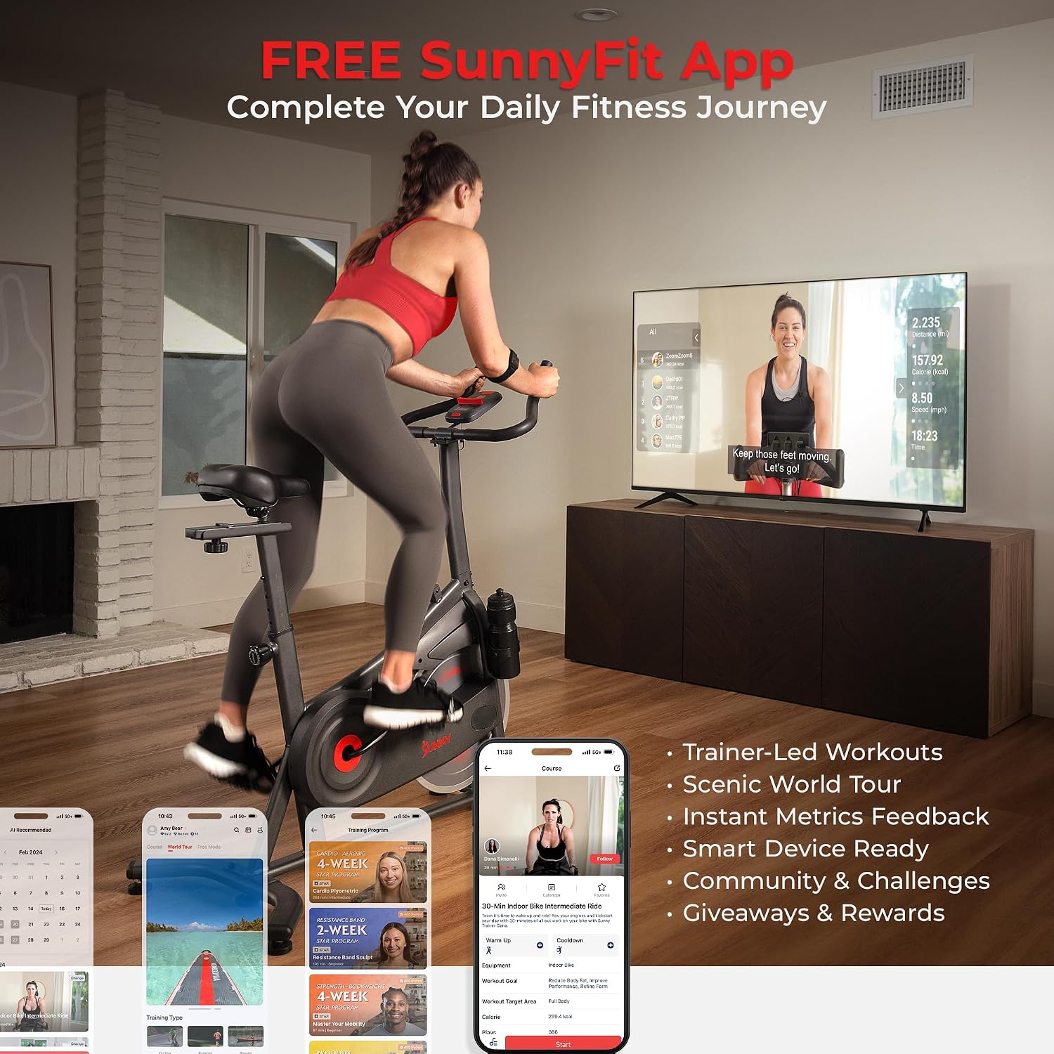 Sunny Smart Magnetic Indoor Cycling Bike