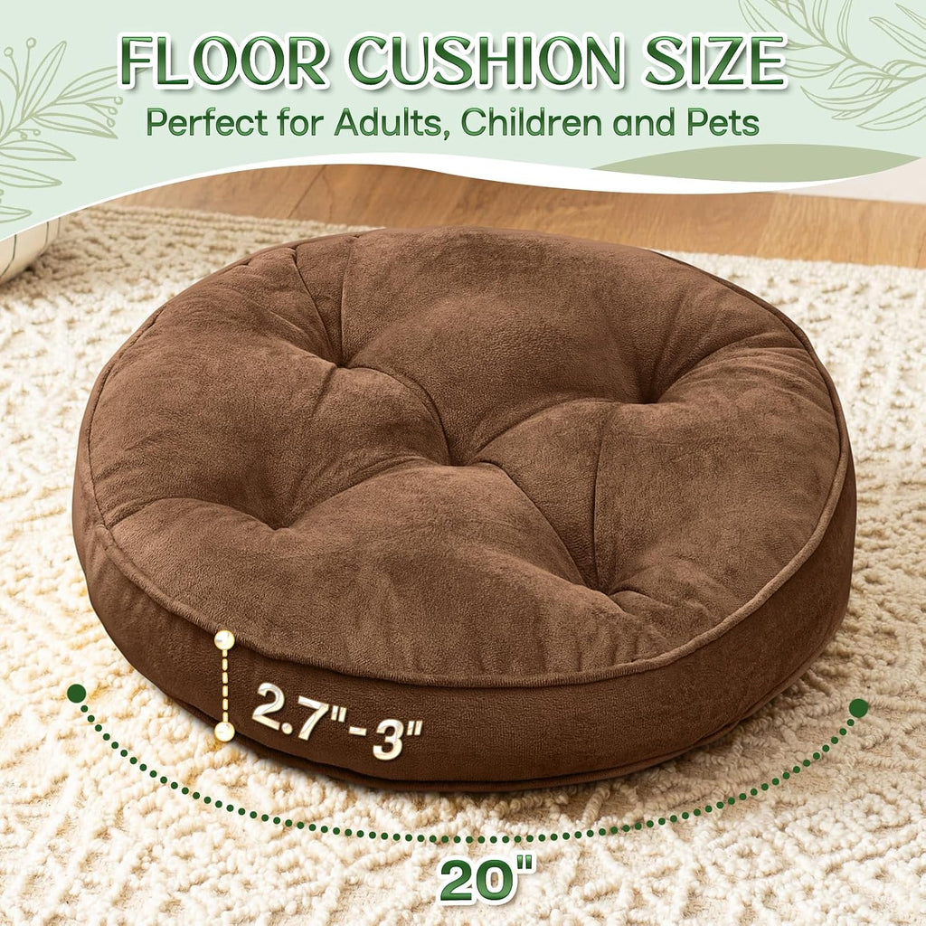 2pc Round Memory Foam Floor Cushions
