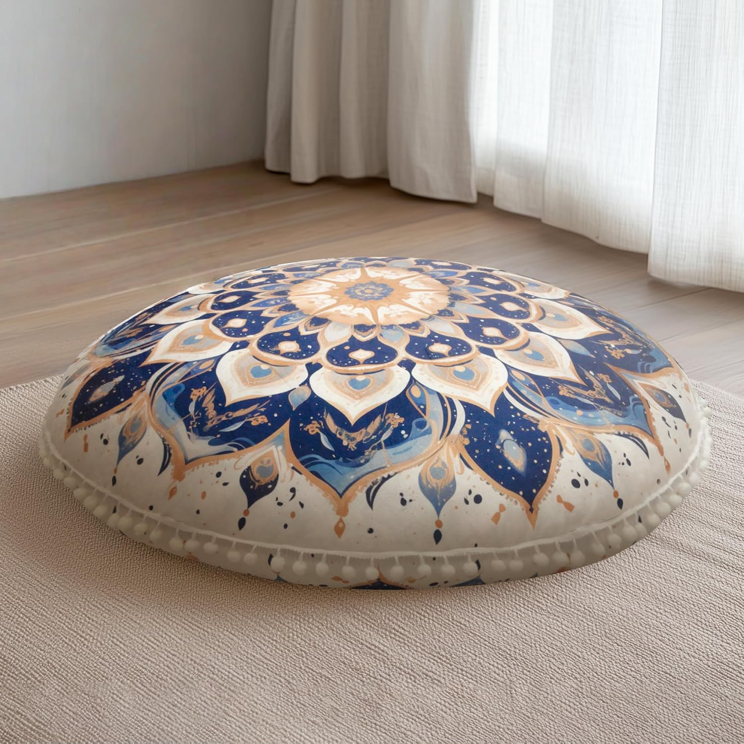 Round Mandala Meditation Cushion