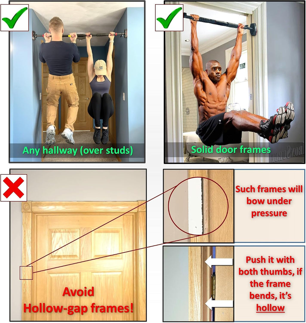 No Screw Doorway Pull Up Bar Set