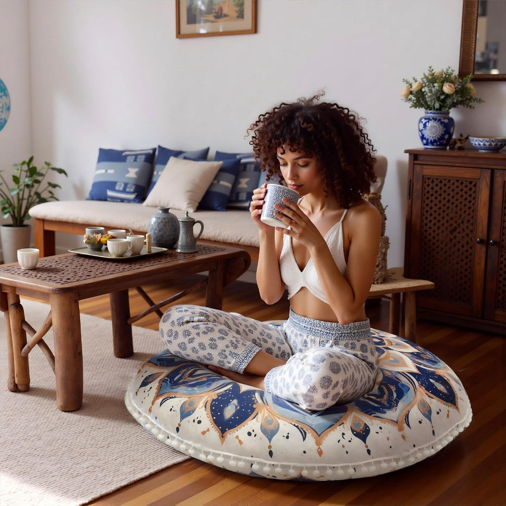 Round Mandala Meditation Cushion