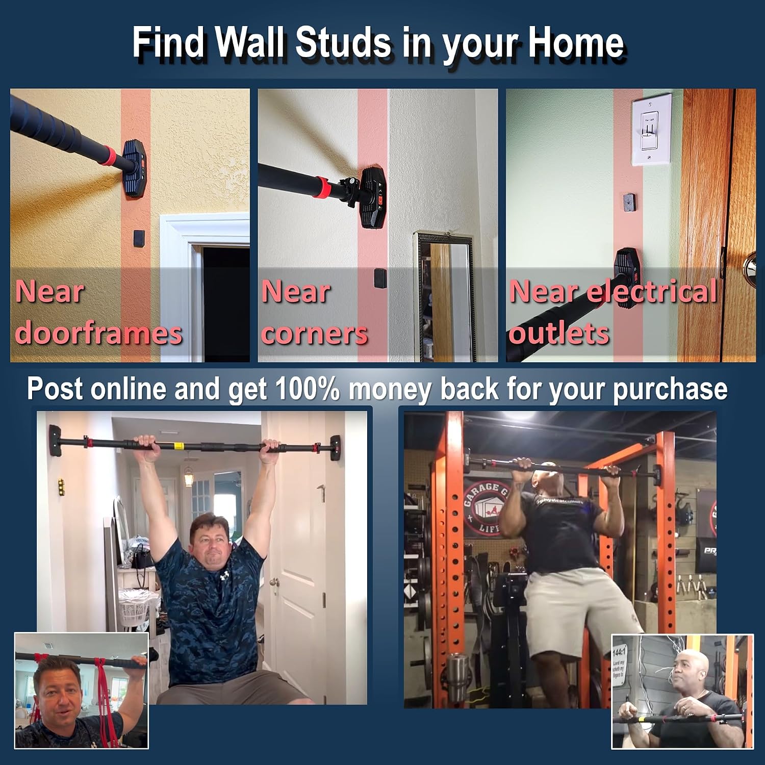 No Screw Doorway Pull Up Bar Set