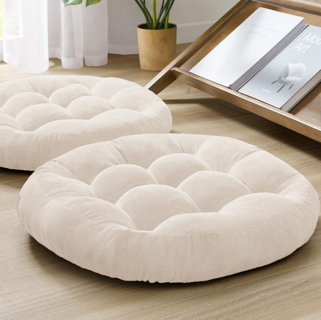 2pc Round Corduroy Meditation Pillows