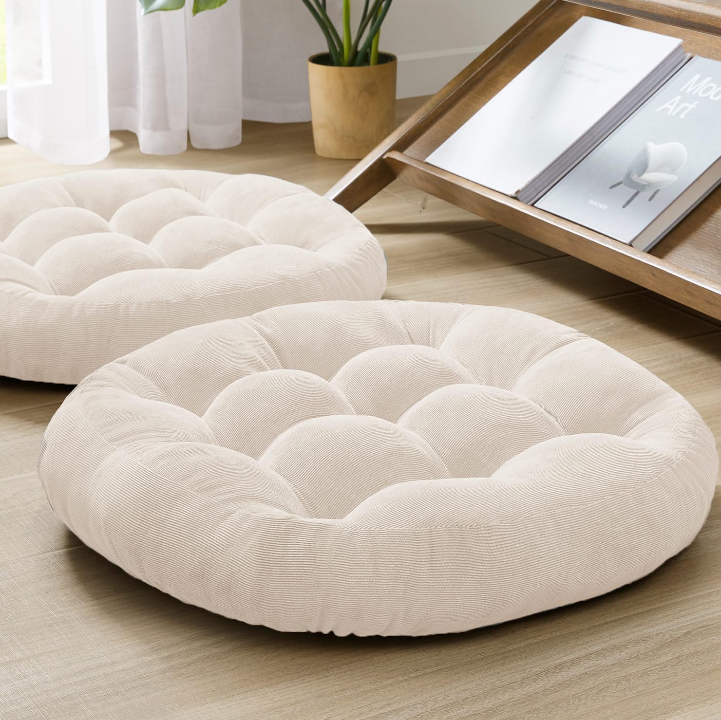 2pc Round Corduroy Meditation Pillows