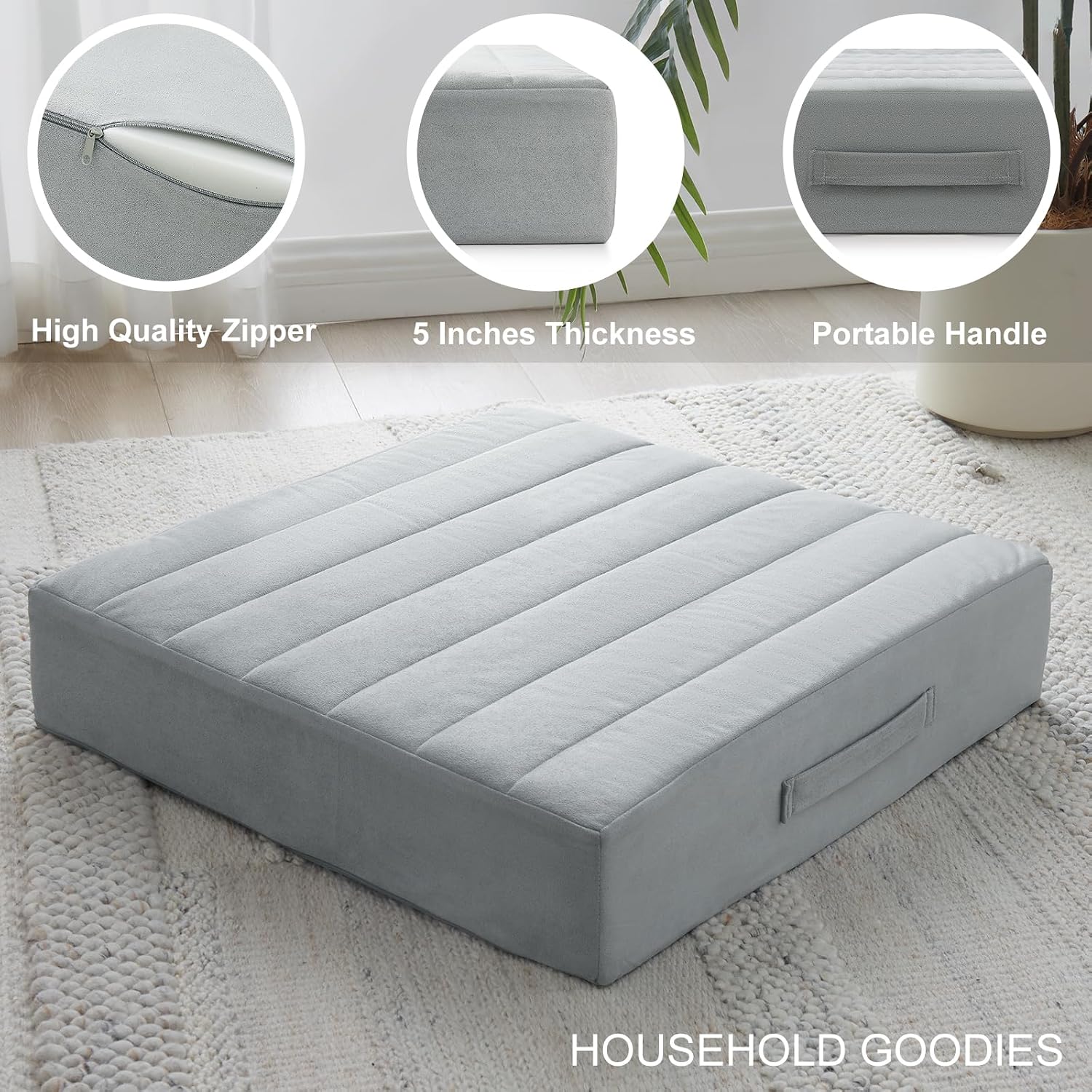 2Pcs High Density Foam Floor Pillow