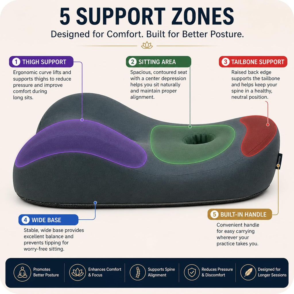 Ergonomic Meditation Cushion with Foot Rest