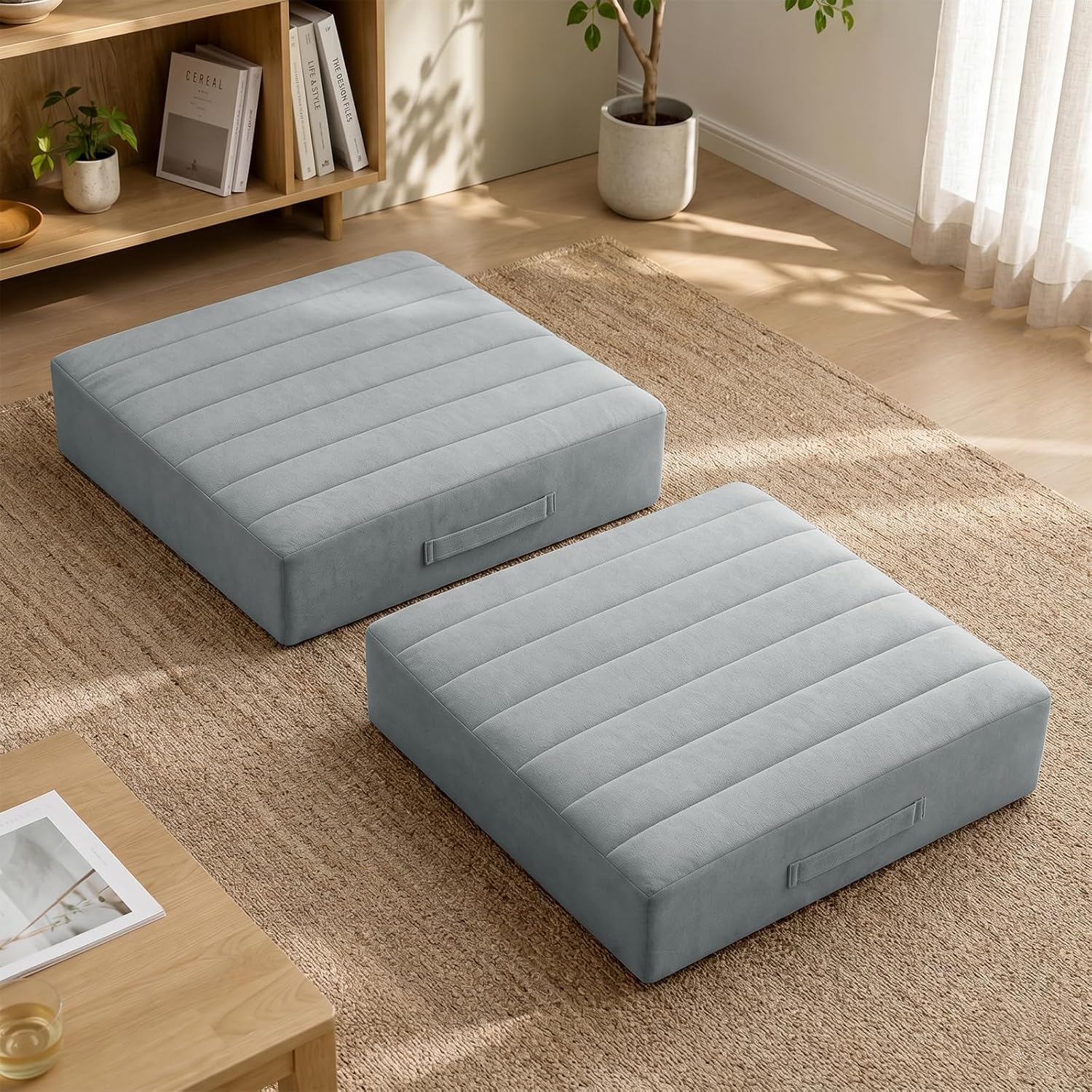 2Pcs High Density Foam Floor Pillow