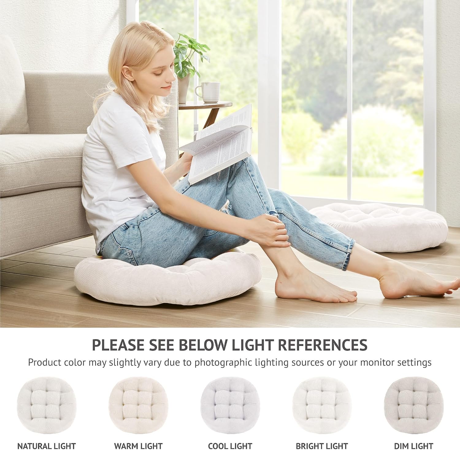 2pc Round Corduroy Meditation Pillows