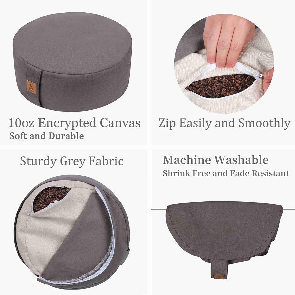 Round Buckwheat Zafu Meditation Cushion